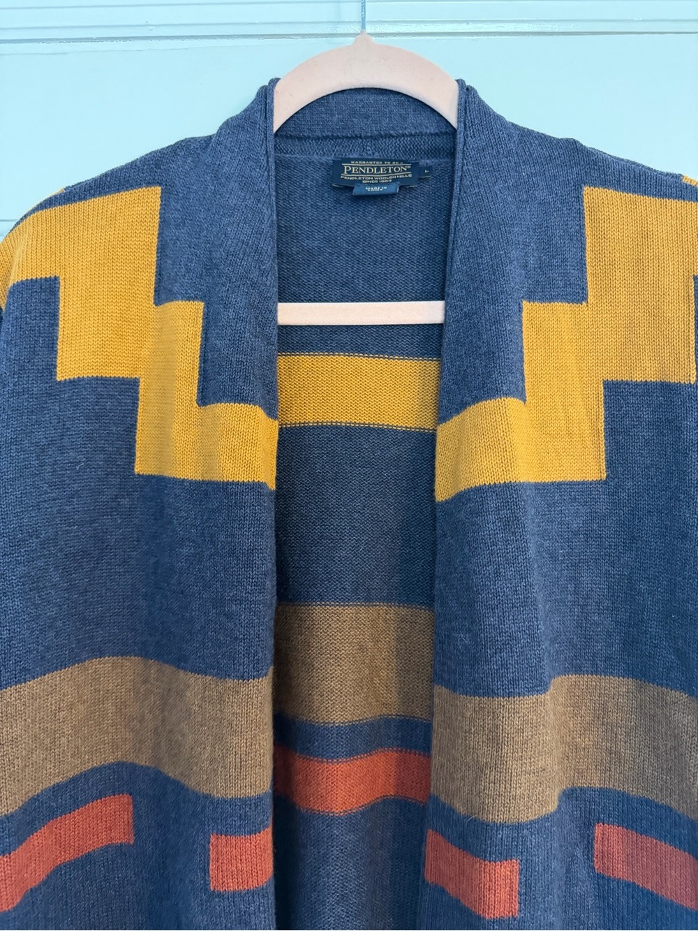 Pendleton Imnaha Southwestern Geometric Cotton Wool Cardigan Size L - Picture 3 of 6